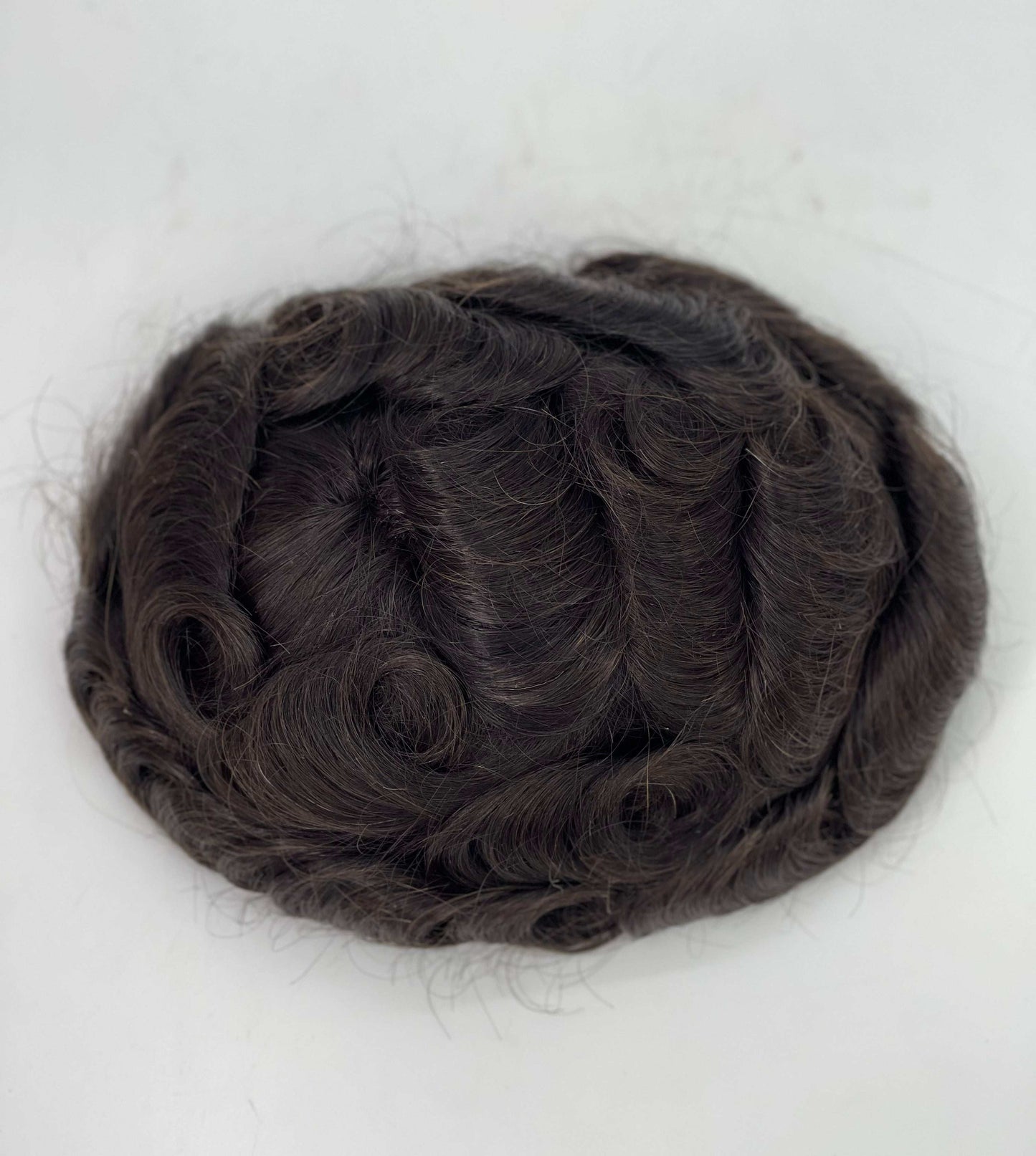 FineMono Toupee for Men Mono Base PU Round European Human hair