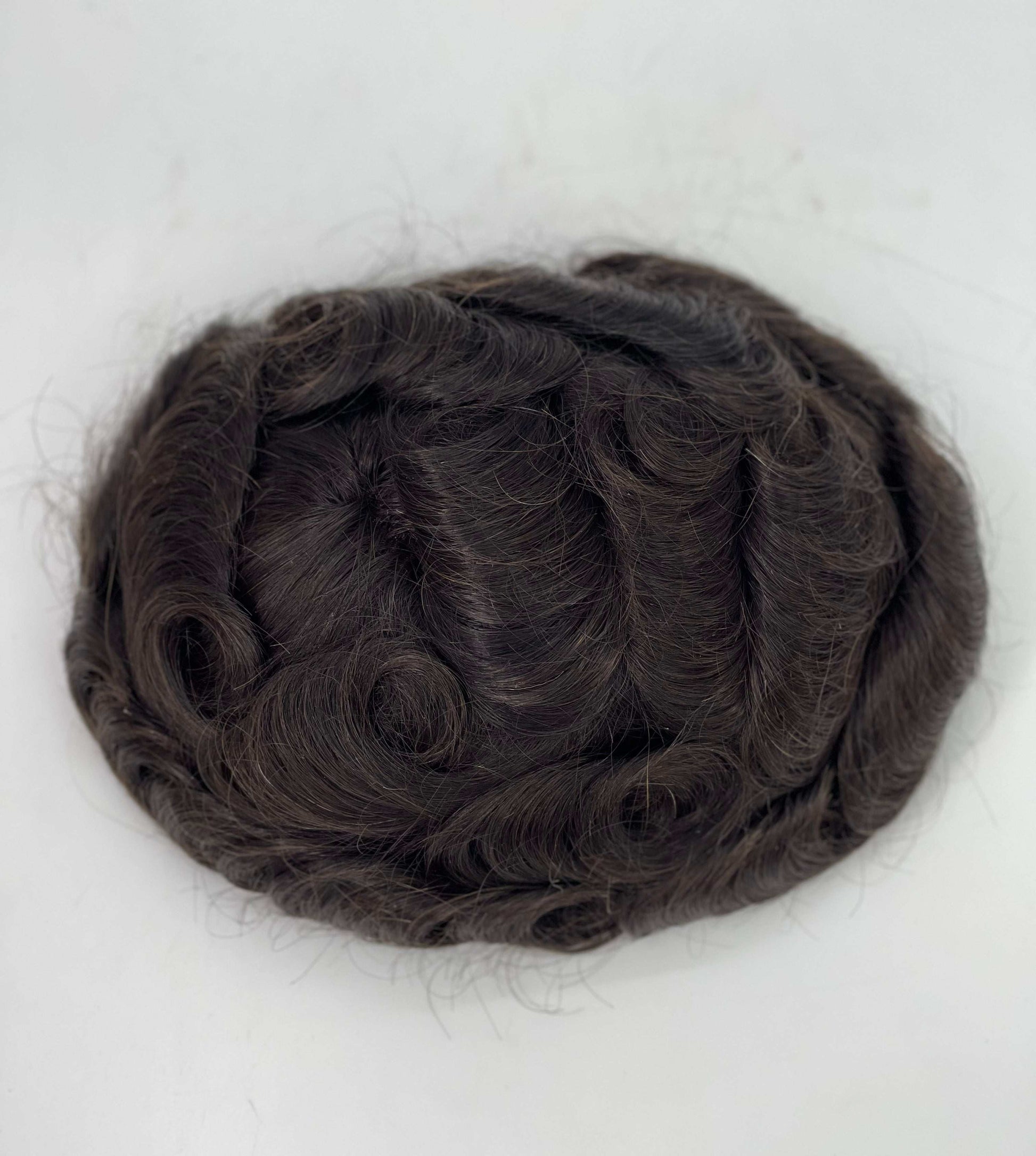 FineMono Toupee for Men Mono Base PU Round European Human hair