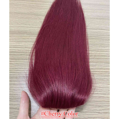 4.75x2 inch PU Base Remy Human Hair Topper Full Hand Tied 150% Density - Brilliantwigs