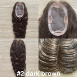 European Hair Topper Loose Wave 5x3 inch Hand Tied MONO Base