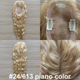 European Hair Topper Loose Wave 5x3 inch Hand Tied MONO Base