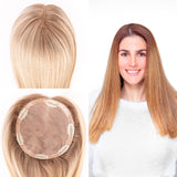 European Hair Topper 6x7 inch Full Silk Base 100% Hand Tied - Brilliantwigs
