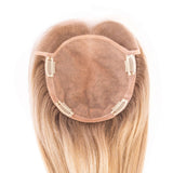 European Hair Topper 6x6.5 inch Full Silk Base Lace Front 100% Hand Tied - Brilliantwigs