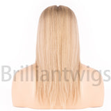 European Hair Topper 6x6.5 inch Full Silk Base Lace Front 100% Hand Tied - Brilliantwigs