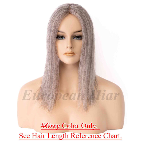 European Hair Topper 8x8 inch Silk Top with Weft Base Best Choice Natural Looking - Brilliantwigs