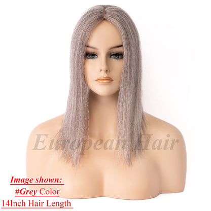 European Hair 8x8 inch Silk Top with Weft Base Hair Topper Best Choice Natural Looking