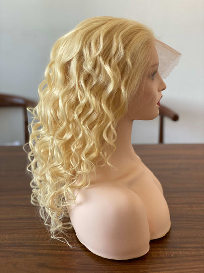 13x4" Lace Front Wig with Wefted back 100% Real Virgin Remy Human Hair Jewish Wig without Silk Part