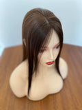 5"x 3" Full Silk Base Virgin Human Hair Topper 100% Hand Tied