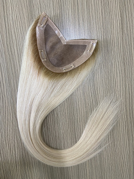 15X17cm V Part Mono Base 100% Real Virgin Human Hair Topper