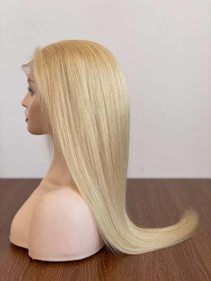 Full Lace Wig for Women 100% Real Virgin Human Hair Full Hand Tied Jewish Wig without Silk Part