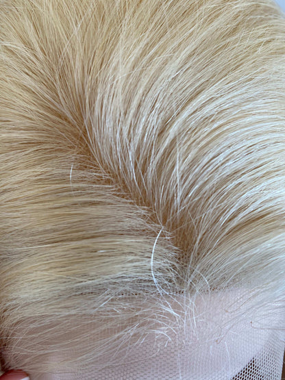 Full Lace Wig for Women 100% Real Virgin Human Hair Full Hand Tied Jewish Wig without Silk Part