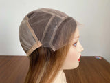 Medical Silicone Wig 4"x4" Silk Top Full Lace Cap 100% Virgin Human Hair Full Hand Tied Kosher Jewish Wig