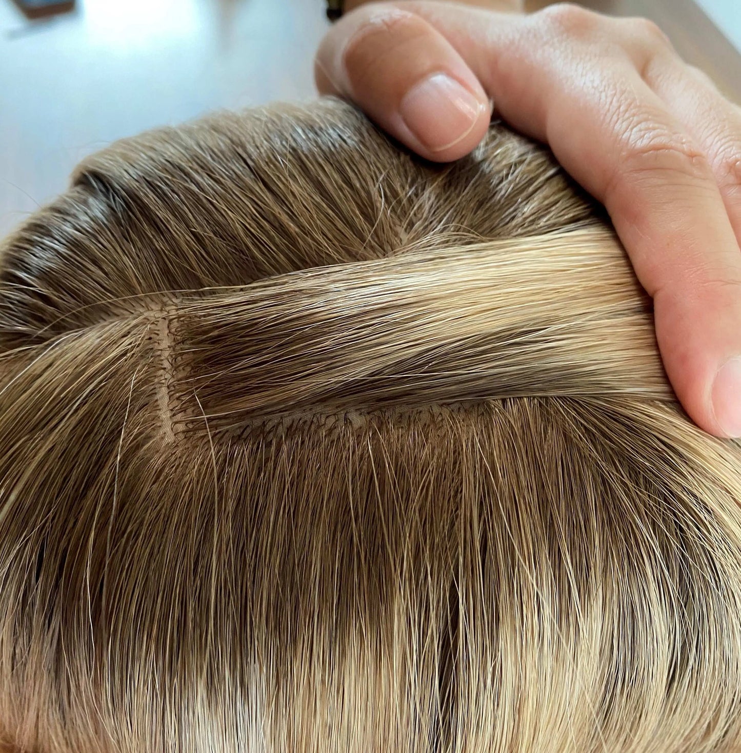 Medical Silicone Wig 4"x4" Silk Top Full Lace Cap 100% Virgin Human Hair Full Hand Tied Kosher Jewish Wig