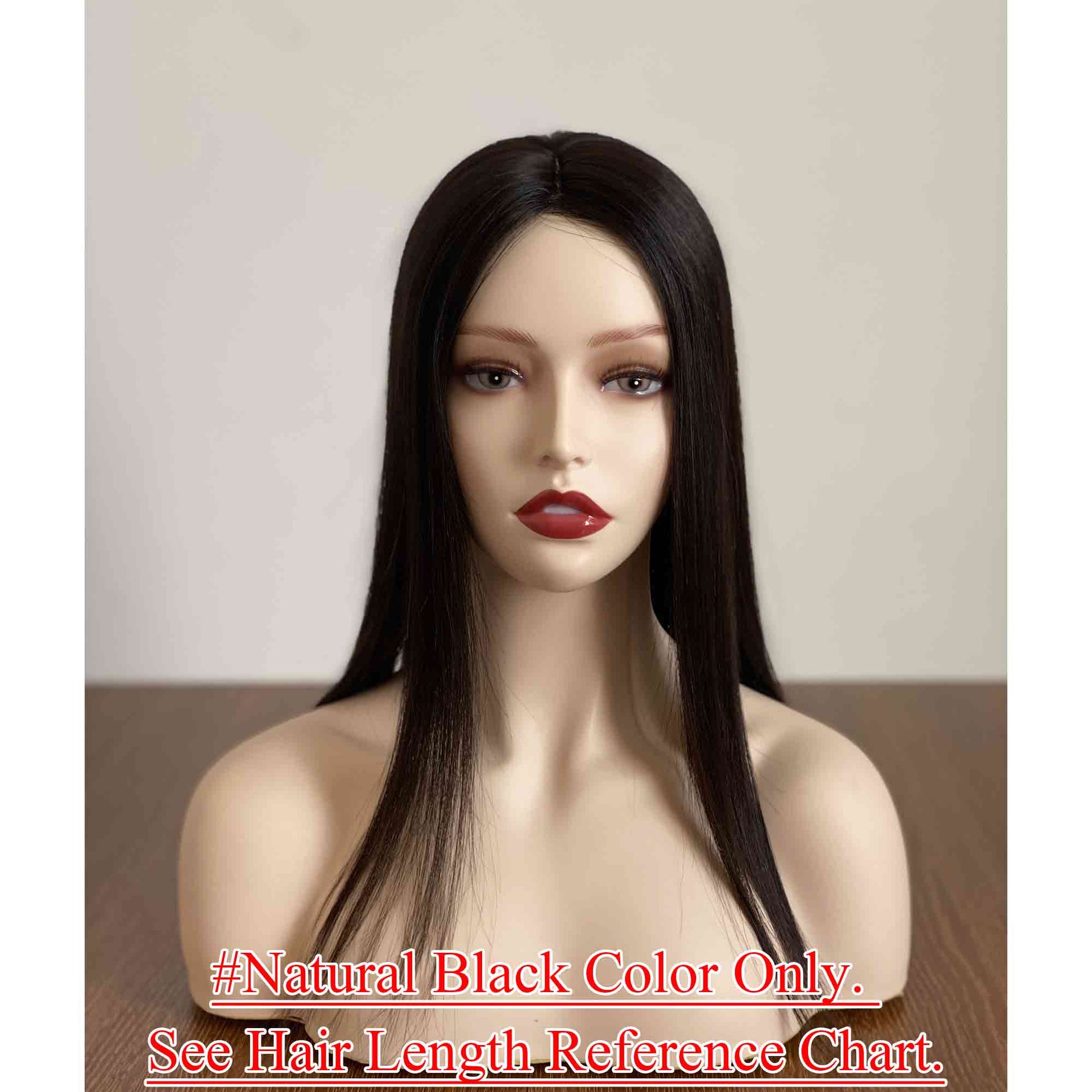 8x8inch Lace Front Silk Top with Weft Base Remy Human Hair Topper Natural Looking - Brilliantwigs