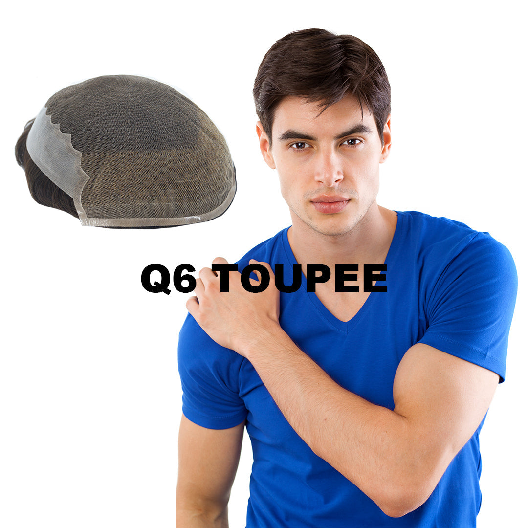 Q6 Toupee for Men丨 Swiss Lace with Thin Skin Hairpieces for Thinning Hair Brilliantwigs