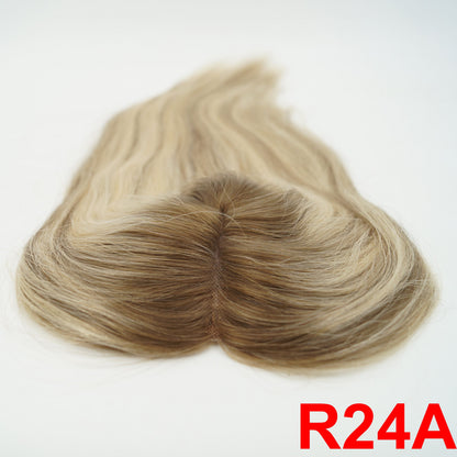 European Hair Topper 5x6 inch Mono Base Pu Around 100% Full Hand Tied