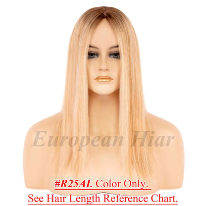 8x8inch Lace Front Silk Top with Weft Base Remy Human Hair Topper Natural Looking - Brilliantwigs