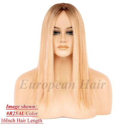 European Hair 8x8 inch Silk Top with Weft Base Hair Topper Best Choice Natural Looking