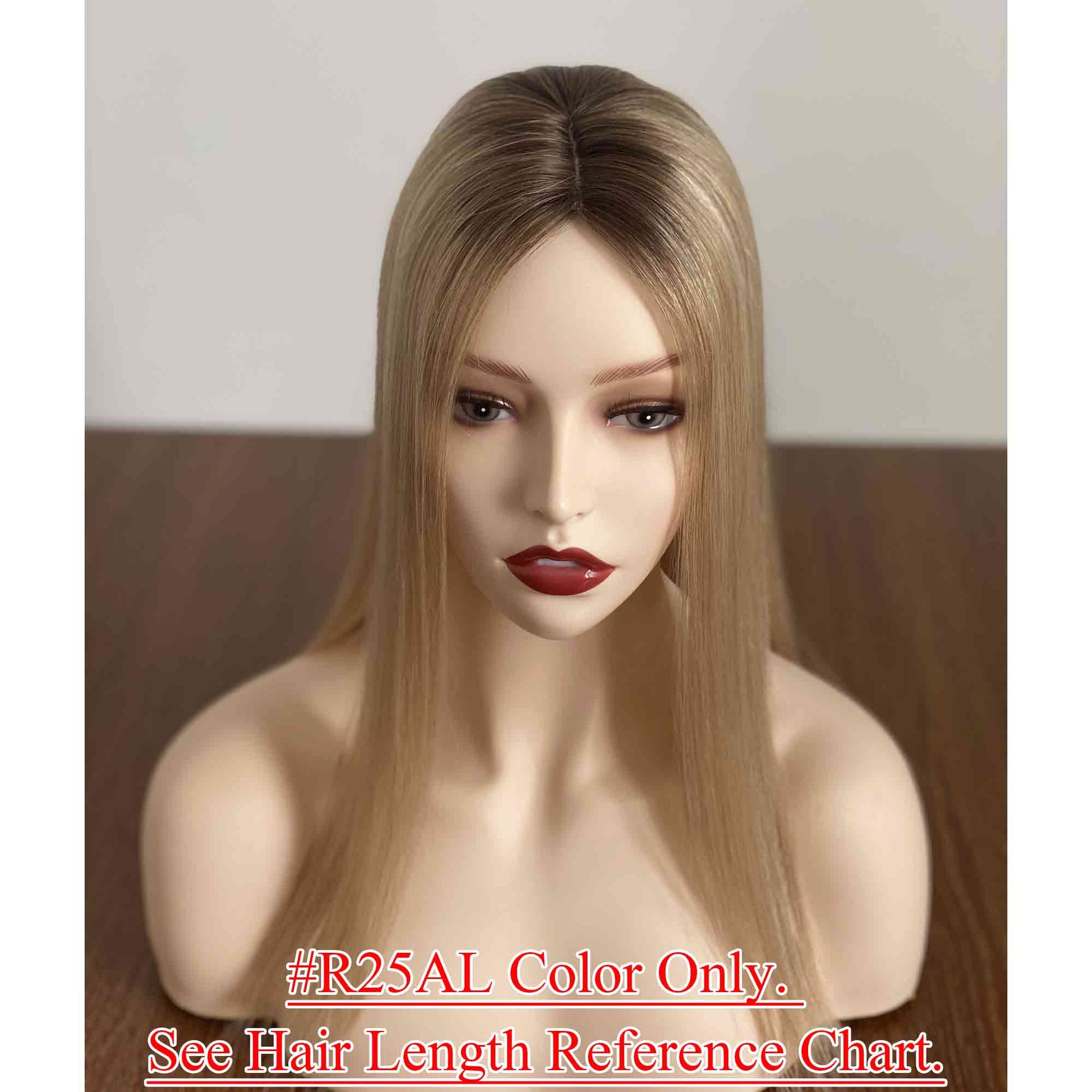 6x6.5 inch Full Silk Base Lace Front Remy Human Hair Topper 100% Hand Tied - Brilliantwigs