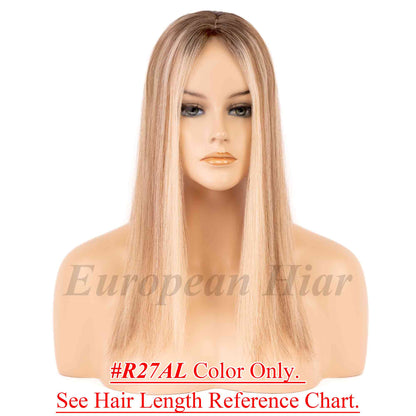 5x3 inch Full Silk Base Remy Human Hair Topper Samll Size 100% Hand Tied - Brilliantwigs