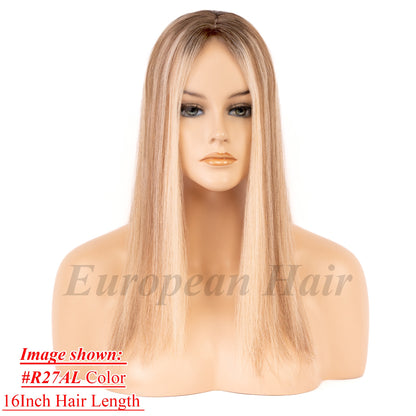 European Hair 8x8 inch Silk Top with Weft Base Hair Topper Best Choice Natural Looking