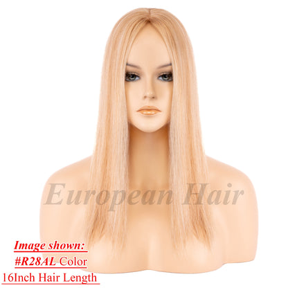 European Hair 8x8 inch Silk Top with Weft Base Hair Topper Best Choice Natural Looking