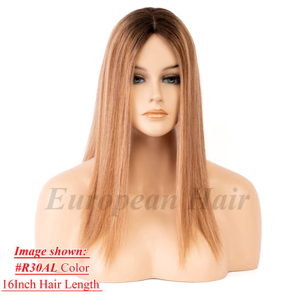 European Hair 8x8 inch Silk Top with Weft Base Hair Topper Best Choice Natural Looking