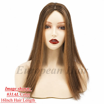 5x3 inch Full Silk Base Remy Human Hair Topper Small Size 100% Hand Tied