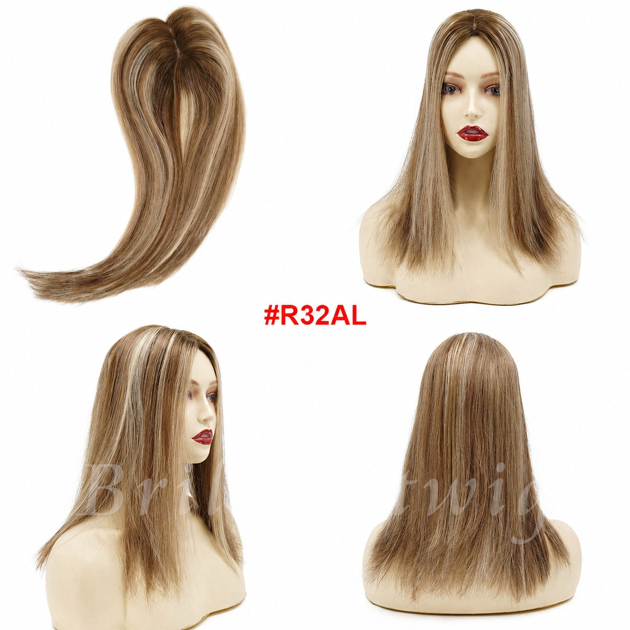 European Hair Topper 5x3 inch Full Silk Base Small Size 100% Hand Tied