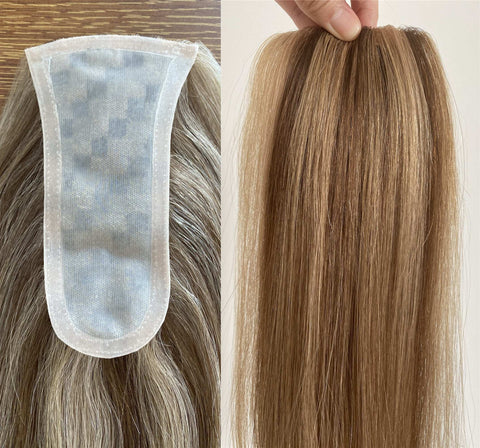 5.5x2.75" Full Silk Base Virgin Human Hair Topper 100% Handtied 150% Density