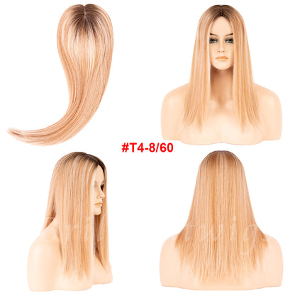 European Hair Topper 5x3 inch Full Silk Base Small Size 100% Hand Tied