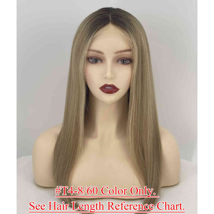 4x4inch Silk Top Full Lace Cap Medical Silicone Wig 100% Remy Human Hair Full Hand Tied - Brilliantwigs