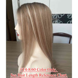 8x8inch Lace Front Silk Top with Weft Base Remy Human Hair Topper Natural Looking