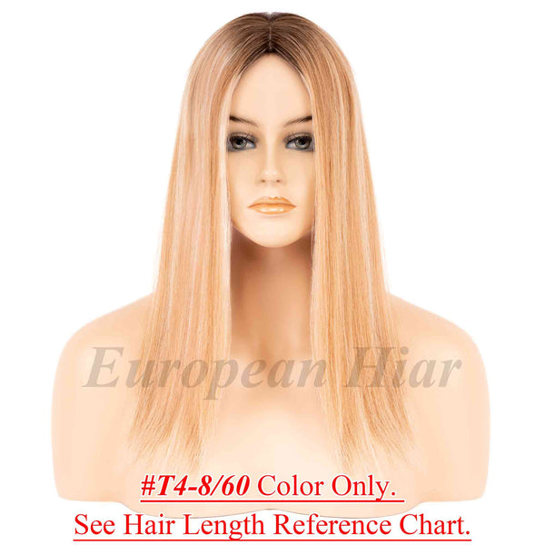 8x8inch Lace Front Silk Top with Weft Base Remy Human Hair Topper Natural Looking - Brilliantwigs
