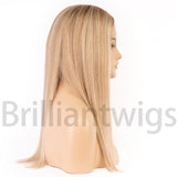 100% European Hair SiliconeMedical Wig 4x4inch Silk Top Full Lace Cap Full Hand Tied - Brilliantwigs