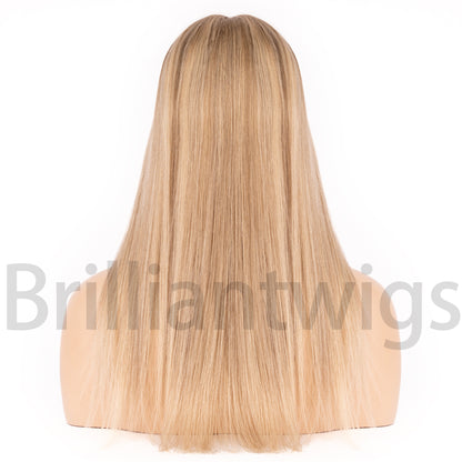 100% European Hair SiliconeMedical Wig 4x4inch Silk Top Full Lace Cap Full Hand Tied - Brilliantwigs
