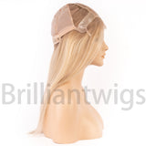 100% European Hair SiliconeMedical Wig 4x4inch Silk Top Full Lace Cap Full Hand Tied - Brilliantwigs
