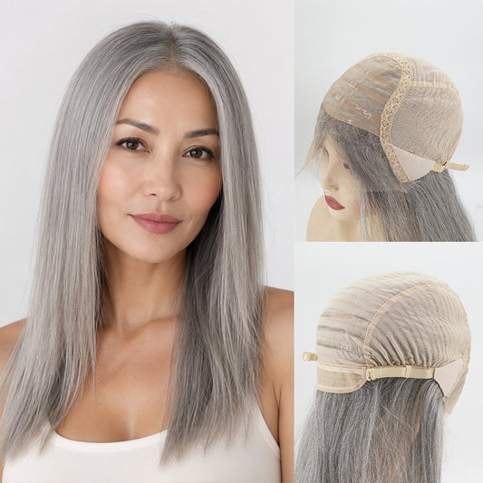 European Hair 4x4” Silk Top with Wefted Back Medical Silicone Wig