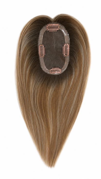 European Hair 5x3 inch Hand Tied MONO Base Hair Topper - Brilliantwigs
