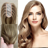 4.75x2" PU Base Virgin Human Hair Topper Full Hand Tied 150% Density