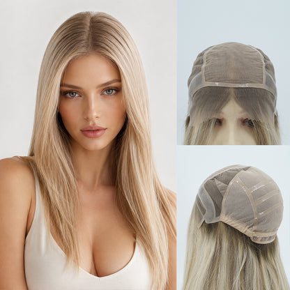 European Hair Silicone Medical Wig 4x4inch Silk Top Full Lace Cap Full Hand Tied - Brilliantwigs