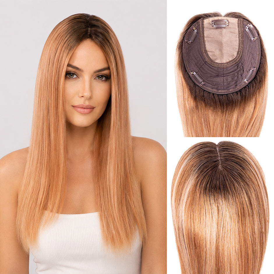 European Hair Topper 6x6.5 inch Silk Top with Weft Base BEST SELLER Natural Looking