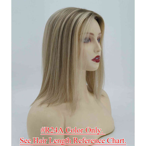 4x4” Silk Top Virgin Hair Wig with Wefted Back  Medical Silicone Wig