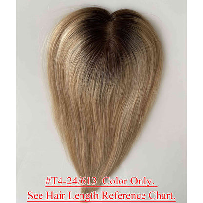 5x3 inch Hand Tied MONO Base Remy Human Hair Topper - Brilliantwigs