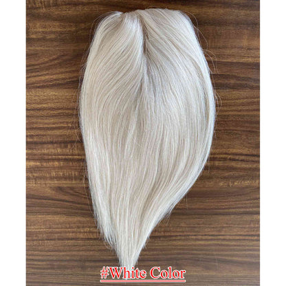 4.75x2 inch PU Base Remy Human Hair Topper Full Hand Tied 150% Density - Brilliantwigs