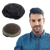 FineMono Toupee for Men Mono Base PU Round European Human hair