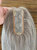 4.75x2" PU Base Virgin Human Hair Topper Full Hand Tied 150% Density