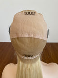 Full Lace Wig for Women 100% Real Virgin Remy Human Hair Full Hand Tied Jewish Wig without Silk Part